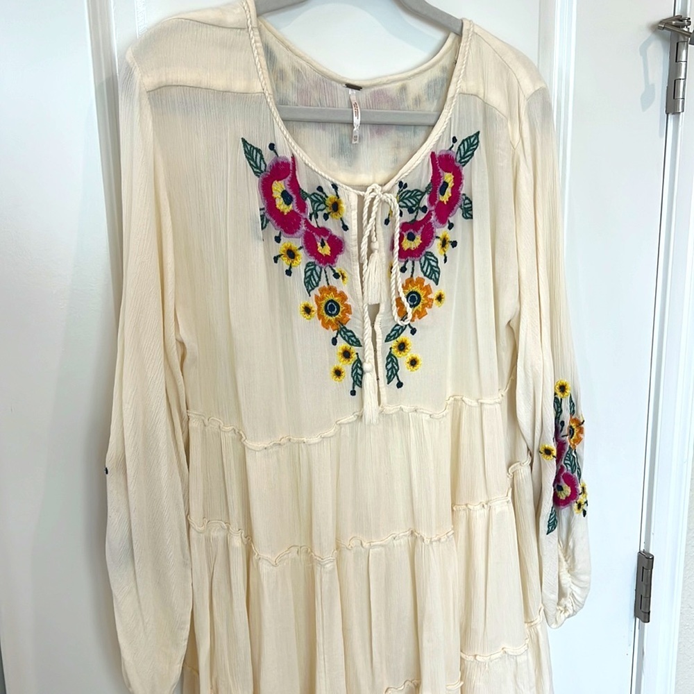 Free People Ecru Gauze Spell on You Mini Dress - Picture 5 of 11